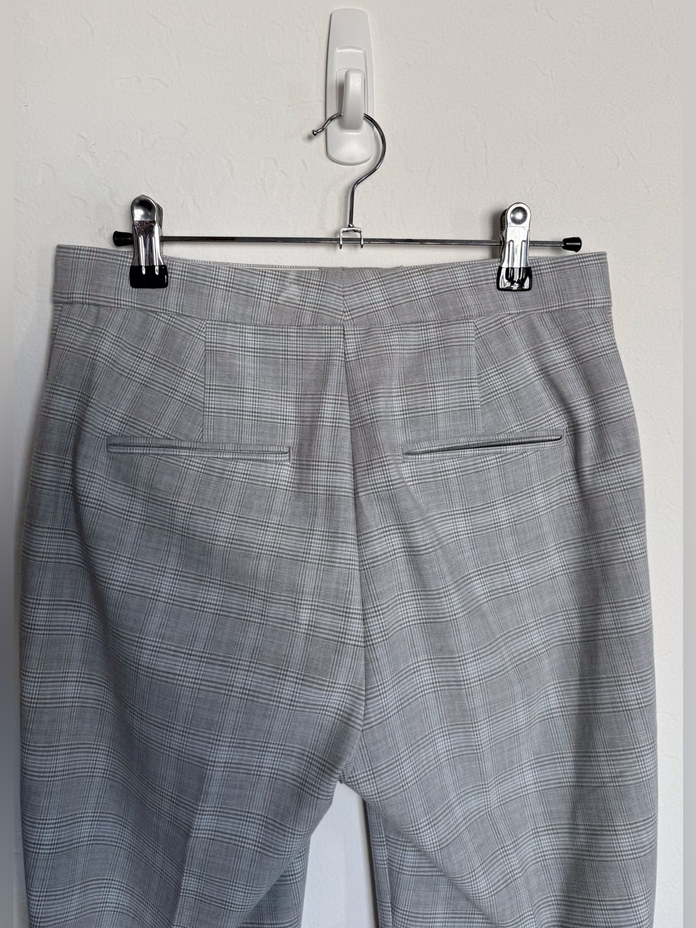 Ann Taylor Gray Plaid Straight-Leg Trousers - Picture 5 of 11